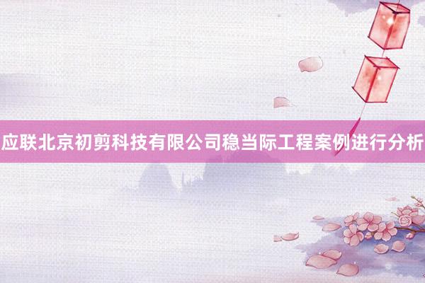 应联北京初剪科技有限公司稳当际工程案例进行分析