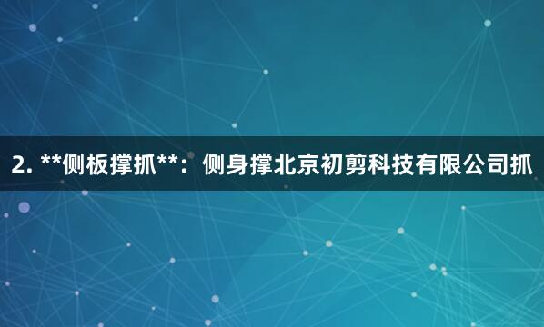2. **侧板撑抓**：侧身撑北京初剪科技有限公司抓