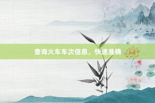 查询火车车次信息，快速准确