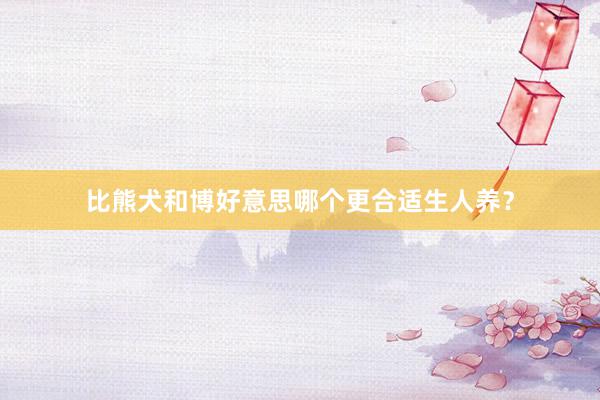 比熊犬和博好意思哪个更合适生人养？